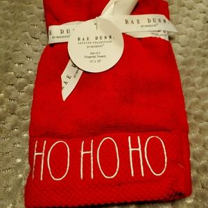 Rae Dunn Ho Ho Ho fingertip towels